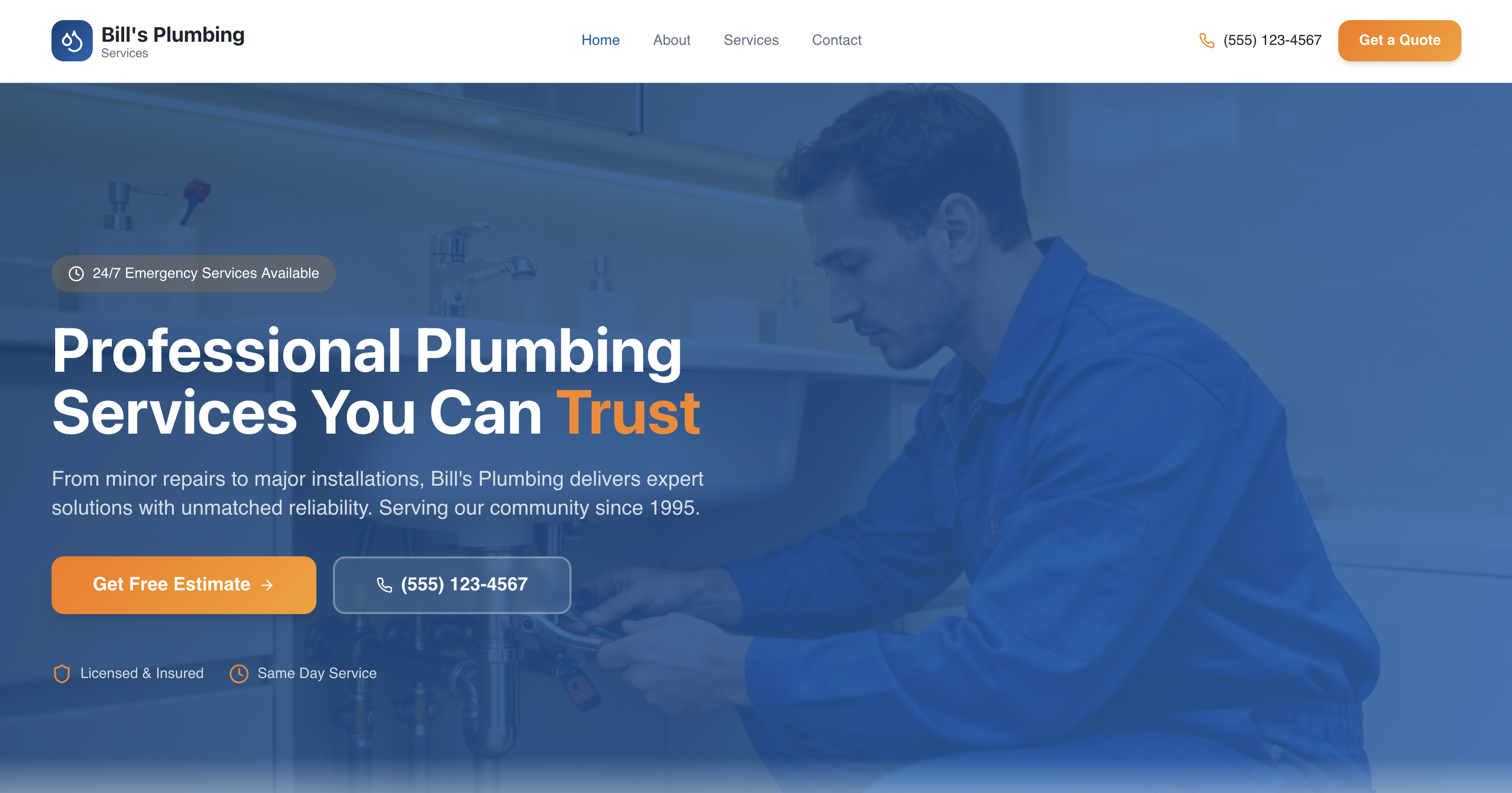 Generic AI-generated hero section with stock imagery