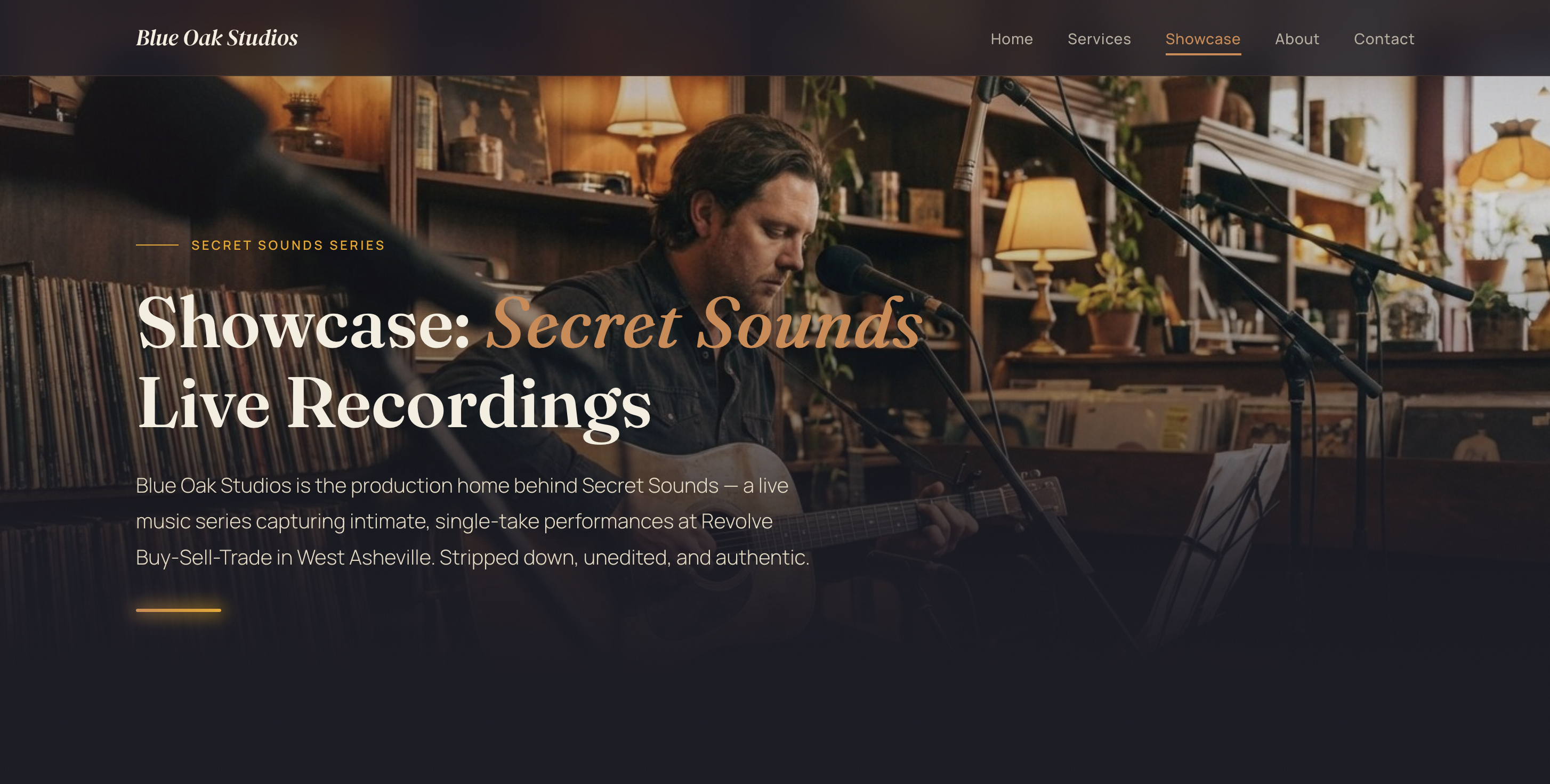 Blue Oak Studios website screenshot